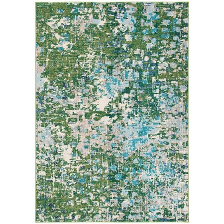 Flowers First 12 x 15 ft. Madison Contemporary Rectangle Power Loomed Rug Green & Turquoise FL2115219